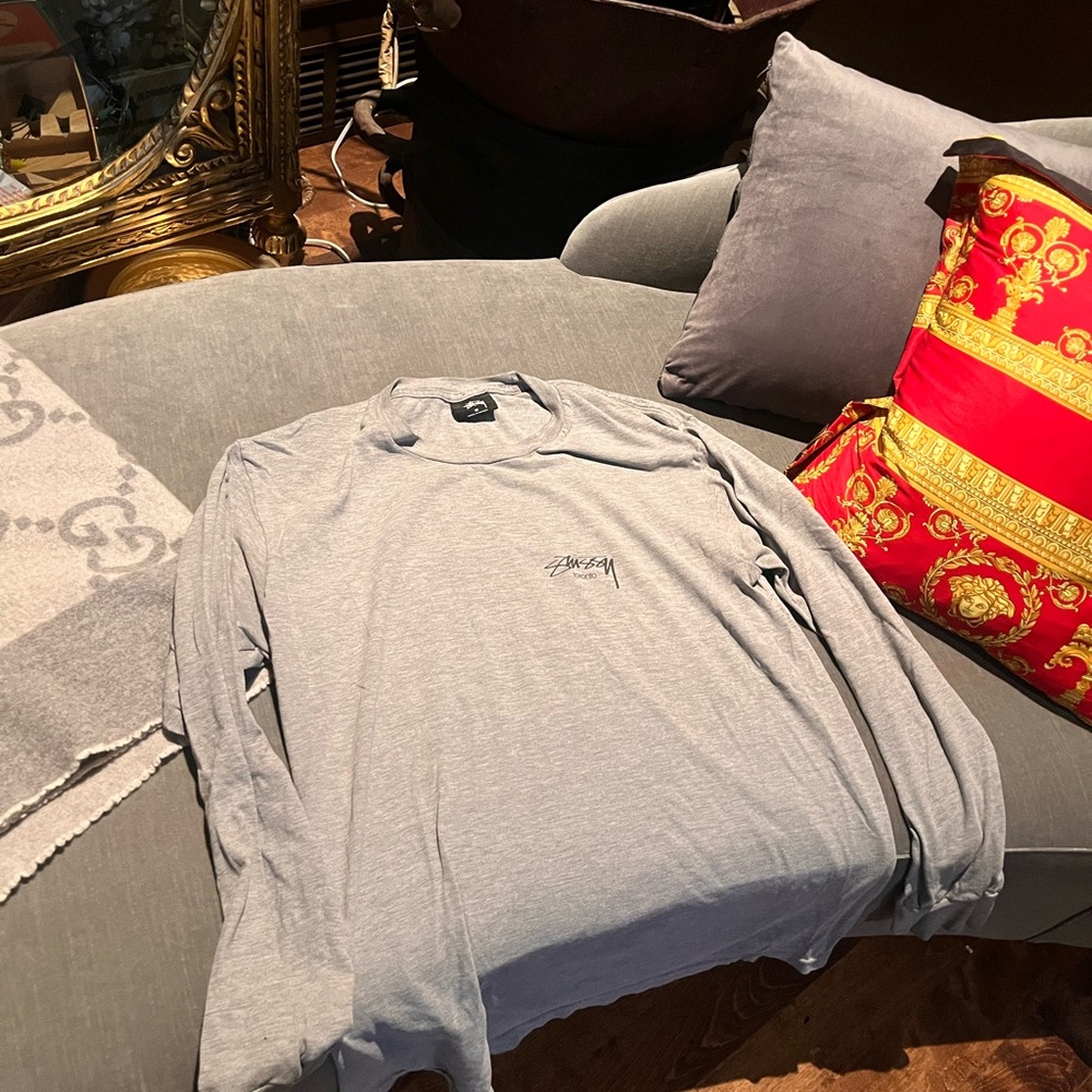 Stussy Light Gray Long Sleeve Tee